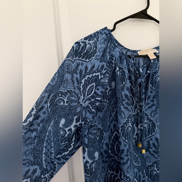 MICHAEL Michael Kors Paisley Print V-Neck Blouse Size Large - Picture 6 of 8